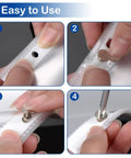 Top Shelf Nickel Plated M5 Binding Screws Boss Grade Chicago Binding Posts set up sequence for easy use in photo album assembly.