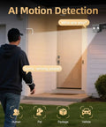 AI Motion Detection feature of 2 Pack Solar Powered Security Cameras Wireless Outdoor 2K WiFi Cameras With Night Vision in use