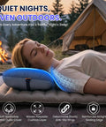 Person resting on Ultralight Camping Pillow With Thick TPU Bladder For No Leak Support Compact Air Pillow in outdoor setting.