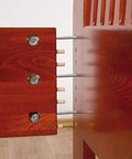 Heavy Duty Knockdown Connectors For Super Slick Furniture Assembly Beasty Metal Hardware With Quick Release Hex Bits No Sweat DIY Cabinet Joinery And Leg Mounting 10 Pack Bundle showing close-up of joint connection.