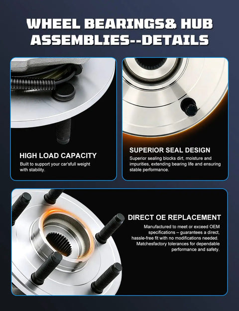Front Wheel Bearing Hub Assembly Fits 2012-2022 Dodge Ram 1500 Classic with high load capacity and superior seal design.