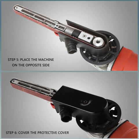 Tough As Nails Angled Grinder With 50mm Sanding Belt And M10 Interface adjustable speed dial for woodworking tool use.