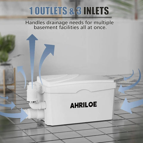 Powerful 450W Macerator Pump With Three Inlets And One Outlet in a laundry room setting