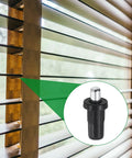 40 Pack Straight Up Shutter Repair Pins with Tough Spring Loaded Heads No Sweat Replacement Hardware for Plantation Shutters Window Blinds and Cabinet Doors Reliable Fix for Wobbly Movable Blades and Janky Fittings displaying in use with plantation blinds.