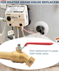 Three Quarter Inch MNPT Full Port Brass Water Heater Drain Valve With Two Inch Shank And 180 Degree Handle installed