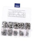 600 Piece Stainless Steel Spring Washers Kit Split Lock Gaskets For Vibration Dampening And Anti Loosening Hardware Assortment Perfect For Cars Trucks Buses Machinery And Marine Equipment In Tough Vibration Environments, 304 stainless steel case