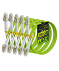 Heavy Lifting Om5 Lc To Lc Multimode Fiber Patch Cable 1 Meter 100Gbps 5 Pack displayed in vibrant green with LC connectors.