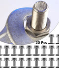 M8 Hammer Head Solar Screws Built From Top Shelf 304 Stainless Steel for panel mounting with 20 pack of bolts and nuts.