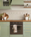 Top Shelf Brushed Gold Cabinet Handles Solid Zinc Alloy 7 1/2 Inch Center To Center 5 Pack on green kitchen cabinetry.