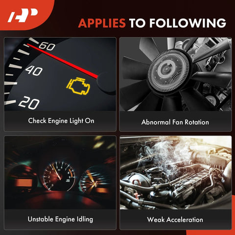 Engine coolant temperature sensor: check engine light, abnormal fan rotation, unstable idling, weak acceleration.
