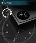 Digital display on Gooseneck Electric Kettle With Precision Temperature Control And Stainless Steel Interior, black.