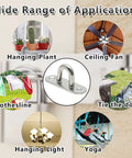 Diagram showing uses of 4 Pack 3.1 Inch 304 Stainless Steel Ceiling Hooks Pad Eyes Plate Rustproof Marine Hardware.