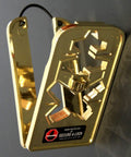 Portable Deadbolt Lock Restrictor For Inside Door Security Attaches Easily To Most Door Handles And Is Travel Ready gold metal