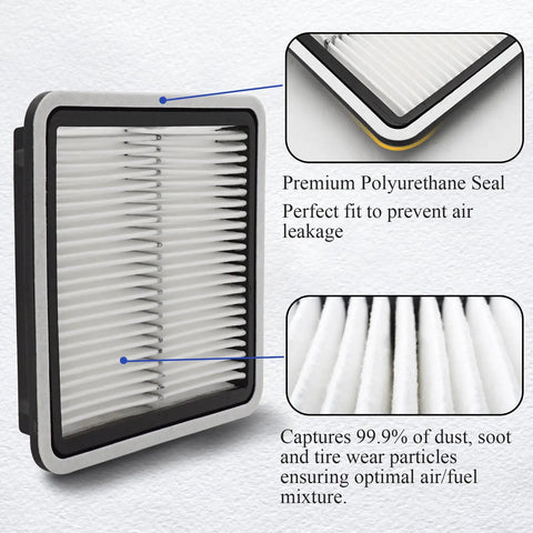 Engine Air Filter Replacement For Impreza 2008 2016 Forester 2009 2018 Legacy 2005 2019 Outback 2005 2019 WRX 2013 2021 Crosstrek 2013 2021 And B9 Tribeca 2006 2007 OE CA9997 A35592 16546AA090 Easy Install With Long Lasting Protection close-up of polyurethane seal and filter detailing efficient particle capture.