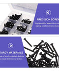 Self Tapping Screw Set Kit With 450 Pieces Carbon Steel Round Cross Head M2.3 To M3 Weather Resistant screws in box