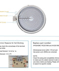 Upgrade 12 Inch Dual Haliant Radiant Surface Element For GE Ranges Replaces AP4344395 AH2321564 PS2321564 with wiring diagram