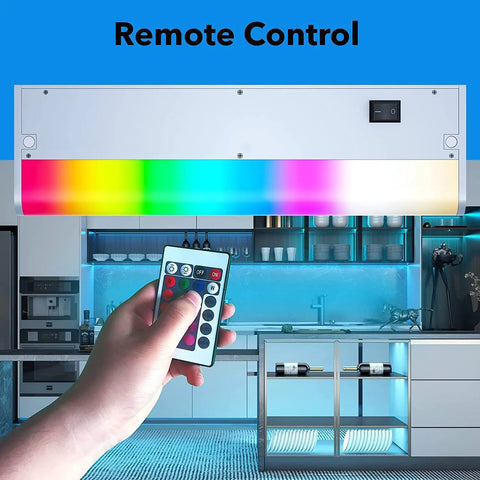 Smart Under Cabinet Lighting Kit With Alexa And Google Control, Dimmable, Linkable 120V Kitchen Lights, remote control demo