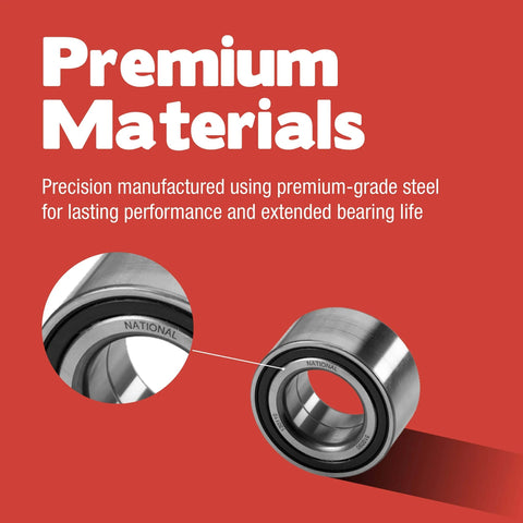 907257 Sealed Ball Bearing Single Unit, premium-grade steel component on red background with close-up detail focus on metal finish.