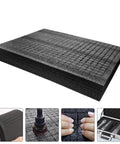 Black PE Foam Packing Sheets With Perforated Grid Design, showing thick cushioning and durable material for shipping.