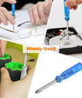 Tough As Nails 2 Piece PH1 Mini Phillips Screwdriver Set With 2.5mm Magnetic Cross Bit And Snug Comfort Grip crafted from premium steel, shown in use.
