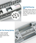 Two Sets 20 Inch Soft Close Drawer Slides Heavy Duty Side Mount Rails For Cabinets And Furniture, metal ball bearing and spring close detail