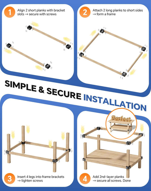 Heavy Duty Steel Workbench Bracket Kit Four Pack With 3 Way Right Angle Corner Brackets And Screws For DIYers And Pros Creating Custom Work Tables And Shelving For 2x4 Wood Actual 1.5 x 3.5 In