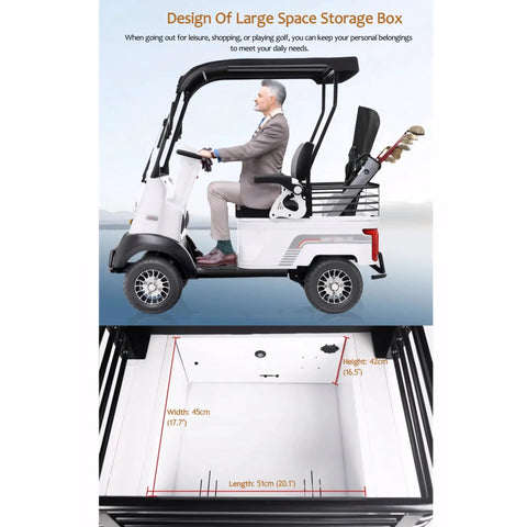 Heavy Duty 60V 800W AC Motor Mobility Scooter With 14.9 Inch Tires And Heckuva 28 Mile Range, Really Smooth Operator showcasing spacious storage.