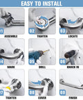 Installation guide for Super Sturdy 24 Inch Stainless Steel Shower Grab Bar That Actually Holds Tight with step-by-step process.