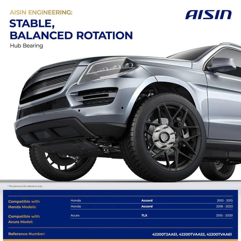 Rear Wheel Bearing And Hub Assembly Pair Keeps Your Ride Slick And Steady Delivers Top Shelf Smooth Rotation For Stable Handling Lets You Cruise With Zero Drama Daily on a silver SUV with detailed wheel.
