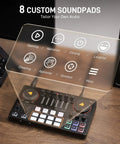 Slick Podcast Bundle for Two with E2 Gen2 Mixer featuring 8 custom soundpads for tailored audio setup.