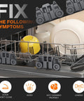 Upgraded Four Pack Dishwasher Lower Rack Wheels Replacement Compatible With Whirlpool, GE, installed in dishwasher