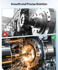 Precision Thin Section Roller Bearing 4.5 Inch Inner Diameter X 5.5 Inch Outer Diameter X 0.5 Inch Width With Heavy Duty Sealed Shielding And Rock Solid Low Friction Rotation For Shop Floor Ready Performance, showcasing smooth rotation in machining.