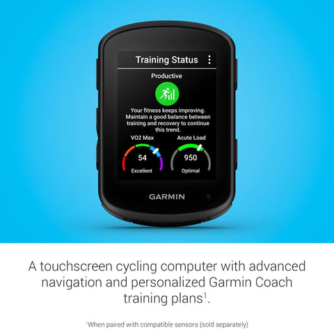 Edge 840 Compact GPS Cycling Computer With Touchscreen And Button Controls displaying training status
