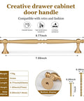 Real Deal Solid Brass Cabinet Pulls With Slick Brushed Gold Finish Rock Solid Heavy Duty Drawer Handles For Kitchen Island Swaps And Bathroom Vanity Refreshes Exactly 7 1/2 Inch Span 5 Pack Set, 8.77 inch length