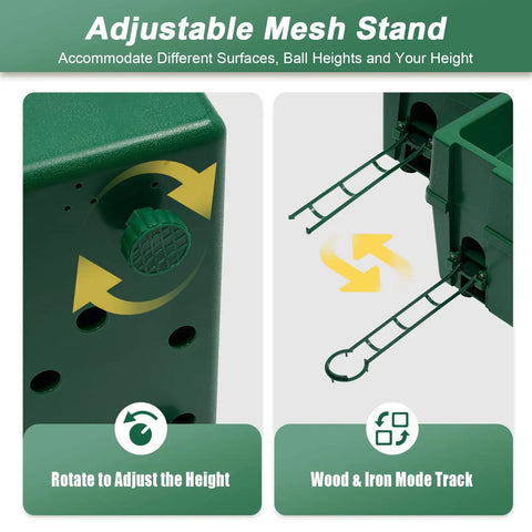 Adjustable mesh stand for Automatic Golf Tee Machine With 100 Ball Capacity Indoor Use Golf Ball Dispenser