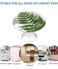 Fern Leaf Cabinet Knobs 2 Pack Round Drawer Pulls For Kitchen Dresser Closet Cupboard Stainless Steel Hardware Easy Install