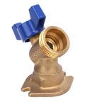 Heavy Duty Quarter Turn Ball Valve Brass G1/2 Female Thread To G3/4 Male Thread Plumbing Connector For House Water Lines with blue handle.