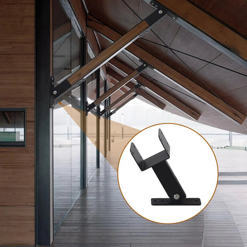 Adjustable Angle Roof Riser Brackets Kit, Beefy Heavy Duty Metal Beam Brackets For 4x4 And 4x6 Wood Beams, Fits Roof Pergola Gazebo And Patio, Ready For Outdoor Use