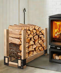 8 Pack Firewood Log Storage Rack Bracket Adjustable Beefy Heavy Duty Powder Coated Steel Holder For Fireplace Patio And Deck