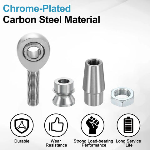 Built Tough One Half Inch Rod End Kit With Two Pairs Of Chrome Steel Joints featuring durable chrome-plated components.