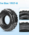 19x7-8 Tubeless Mini Bike Tire Replacement for Coleman CT200U BT200X, showing tread and sidewall details.