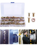 120 Piece M5 Cage Nut Screw Kit For Server Rack Rails With Anti Rotation Floating Threaded Inserts in storage case, assorted hardware.