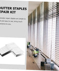 Straight Up Solid Plantation Shutter Repair Kit With Forty Pieces Tilt Rod Nails And Indoor Window Louver Fix Tools For Quick Hassle Free Home Upkeep Good, featuring stainless steel staples for window shutters.