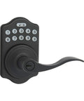 Keyless Entry Door Lock With Matte Black Handle Set And Electronic Keypad, Motorized Deadbolt For Front Door, No Key Hassle With OneTouch Locking