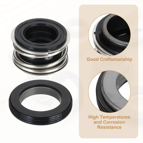 Premium Mechanical Seal Kit For Gas Water Pump Featuring Tough Rubber Shaft Replacement 25mm One Inch Bore high temp resistant construction.