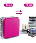 Solid Portable CD Case With 48 Capacity Disc Holder For Your Car Ride Or Home Hangout Easy DVD Storage Organizer in pink.