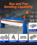 120 Inch Manual Sheet Metal Brake With 14 Gauge Capacity Pro Grade Built Tough For Big Jobs, Adjustable Fingers, Model PB12014
