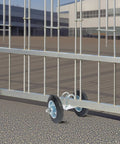 Rock Solid Sliding Door Roller Assembly With Quiet Rubber Wheels 600 Lbs Heavy Duty Load Galvanized Steel Hardware on a barn door track