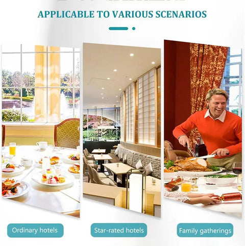 Ordinary hotels and family gatherings showcasing Heavy Duty Tempered Glass Lazy Susan Turntable Rock Solid Smooth Glide kitchen workhorse.