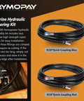 300HP Marine Hydraulic Steering Kit with 24-foot nylon hoses and bi-directional locking cylinders, single engine outboard system